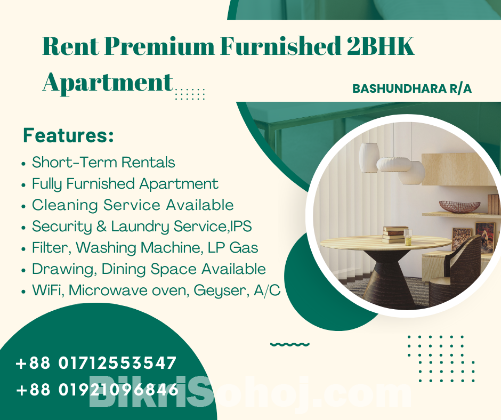 Furnished 2BHK Serviced Apartment RENT in Bashundhara R/A.